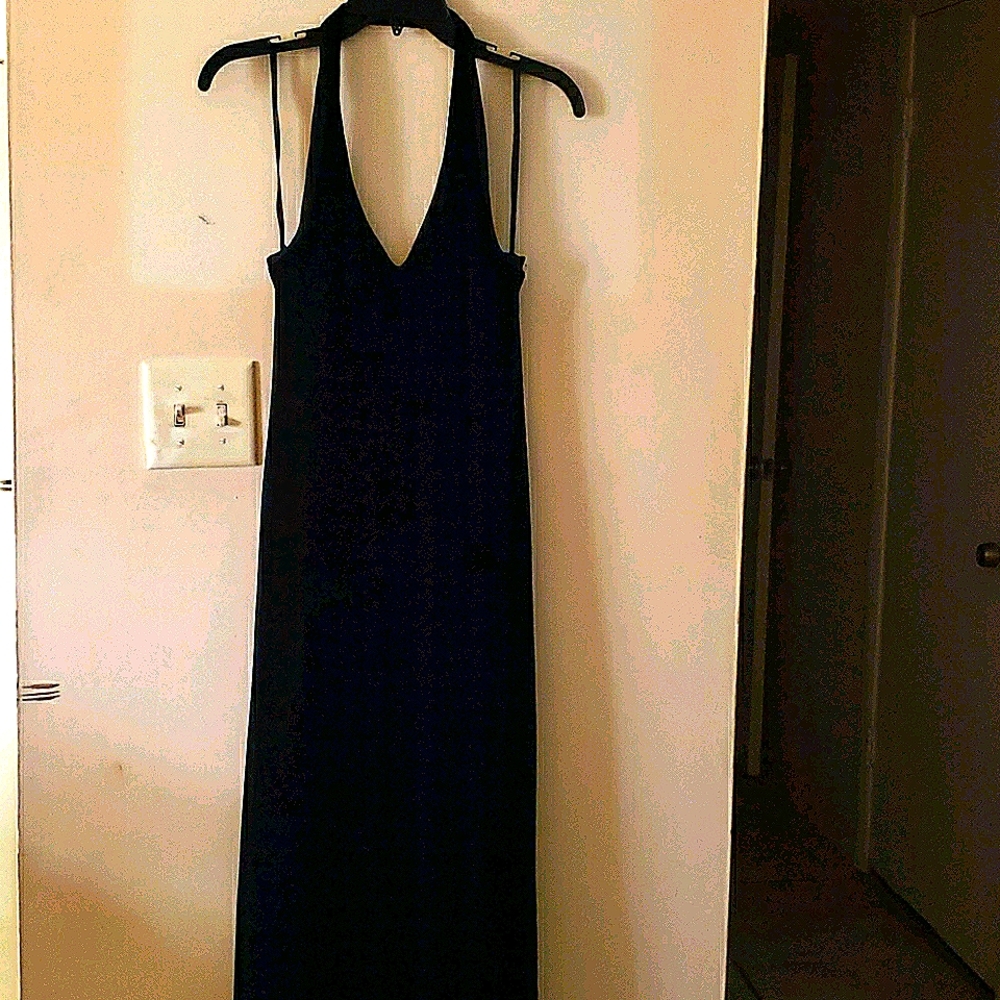 Jones New York black velvet long dress